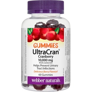 Webber Naturals UltraCran Cranberry 10000 mg (fresh cranberries) - Червена боровинка гъми, 60 желирани таблетки (3899 WN)
