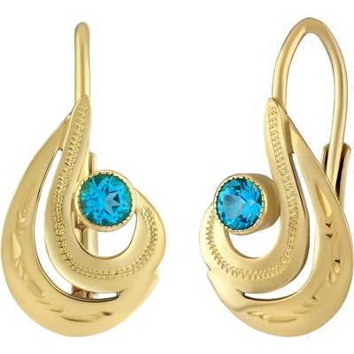 SILVEGO zlaté s přírodním topazem Swarovski Gemstones SILVEGOG30482B