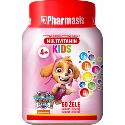 Pharmasis Multivitamin kids Tlapková patrola želé pro děti růžová 50 ks