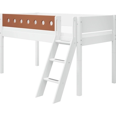 Flexa Zvýšená White s šikmým žebříkem bílá / rumělková uni