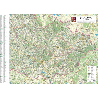 Morava - nástěnná mapa 140 x 100 cm, lamino + 2 lišty