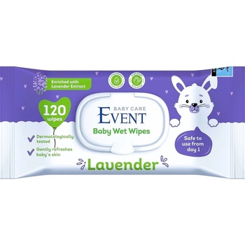 EVENT Евент бебешки влажни кърпички Лавандула 120бр (52302-2)