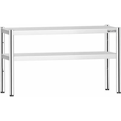 G.Gastro Nástavný regál nerezový - se 2 policemi - 1400x370 mm - výškově nastavitelné - D9778100