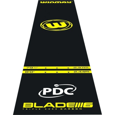 Koberec k terči na šipky Winmau Pro Zone Essential PVC, černo-žlutý