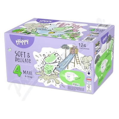 Happy Soft&Delicate 4 8-14 kg 124 ks