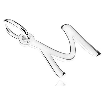 Šperky eshop Hladký a plochý stříbrný přívěsek 925 velké tiskací písmeno M SP56.05