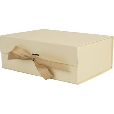 Dárková krabička PROMO, skládací, 29 × 22 × 10,5 cm, bílá, 775183