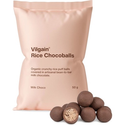 Vilgain Rice Chocoballs BIO mléčná čokoláda 50 g – Zboží Mobilmania