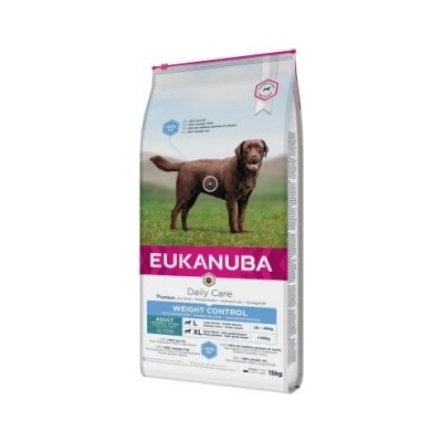 EUKANUBA Daily Care Large Weight Control - Балансирана суха храна за израснали кучета от едри породи склонни към напълняване с пилешко и пуешко месо, 15 кг