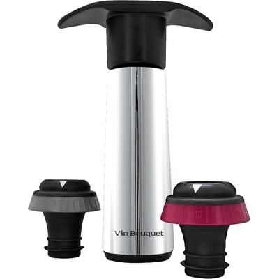 Vin Bouquet Ръчна вакуум помпа Vin Bouquet с 2 бр. тапи - инокс (VB FIC 1308)