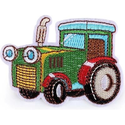 Nažehlovačka traktor, jeřáb, auto, bagr, hasiči Varianta: 2 zelená traktor, Balení: 10 ks