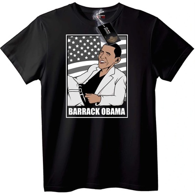 NOONEBRAND Тениска Патриотичен Барак Обама - 2XL, Black