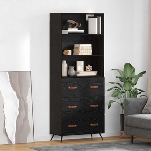 vidaXL Висок шкаф Черен дъб 69, 5 x 34 x 180 см Инженерна дървесина (3416126)