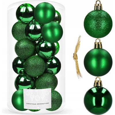 SPRINGOS Vianočné banky zelené mix 4cm sada 20ks