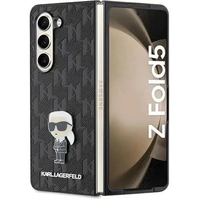 KARL LAGERFELD Кейс Karl Lagerfeld Saffiano Monogram Ikonik Pin за Samsung Galaxy Z Fold5, черен (KF001851-0)
