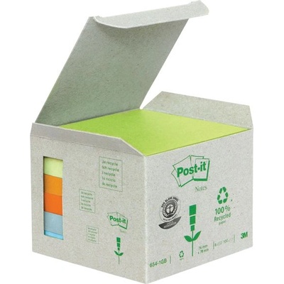 ЛИСТЧЕТА СЗЛ 3М post-it 76/76 100Л РЕЦИКЛИР. МИКС