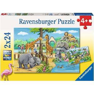 Ravensburger Пъзел Ravensburger от 2 x 24 части - Добре дошли в зоопарка (7806) - ozone