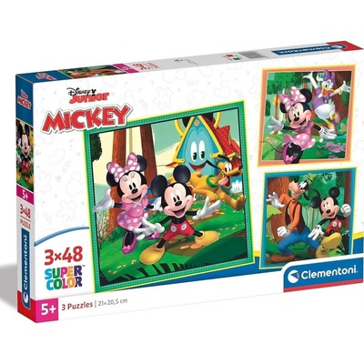 Clementoni čtverec Mickey a Minnie 3x48 dílků