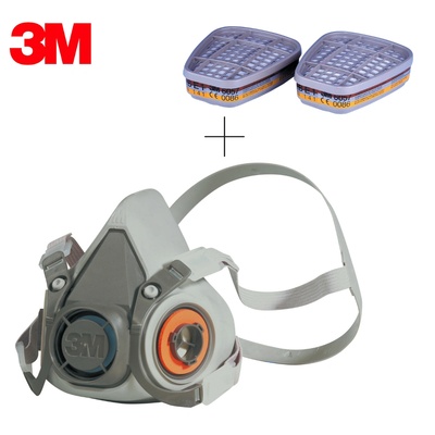 3M Полумаска 3M 6000 с филтри 3M 6057 - защита A1B1E1K1 (Combo 6000+6057)