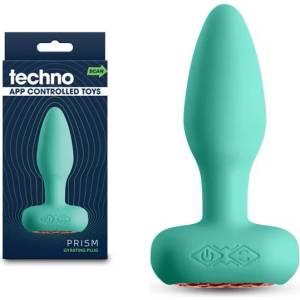  Смарт анален плъг, вибрации и въртене - Techno Prism Teal (NSTOYS1172)
