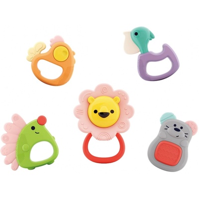 Hola Toys Комплект бебешки гризалки Hola Toys - Горски животни, 5 броя (110368)