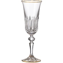 Bohemia Crystal ručne brúsené poháre na šampanské Daisy Line Gold set po 2 x 150 ml