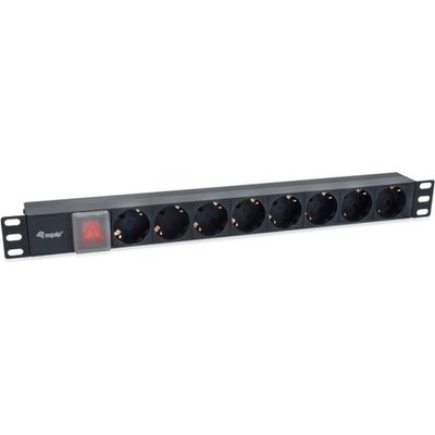 Equip Разпределителна кутия за мрежа Equip - 333286 (C14, 8 Schuko, Rack 1U, 1, 8 m кабел, черна) (333286)