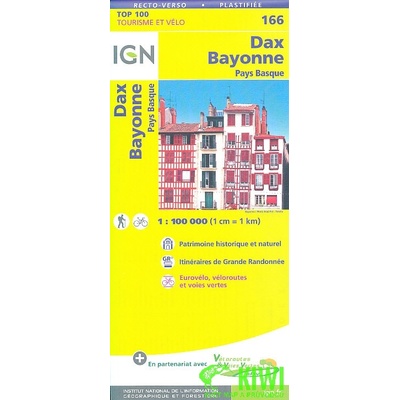 IGN vydavatelství mapa Dax, Bayonne, Pays Basque 1:100 t. voděodolná