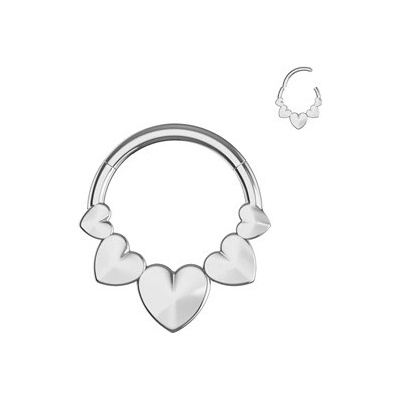 Šperky4U Piercing segment kuh se srdíčky TIT1586-1210
