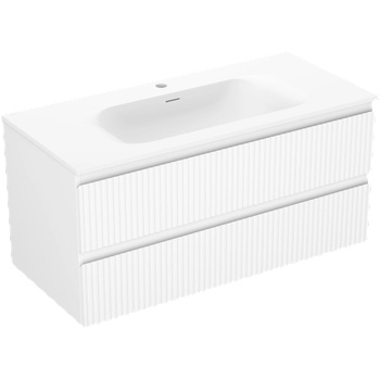 Image 1 of Mexen Rivel баня шкаф 100 см със мивка Vela, 2 чекмеджета, рифелована, бял мат - 91A20-10047-2-BFF01-W23M01 (91A20-10047-2-BFF01-W23M01)