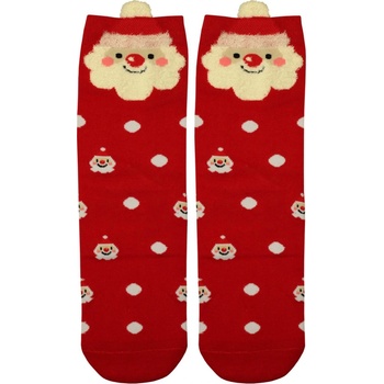 Vianočné vysoké ponožky dámske Santa červená
