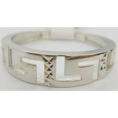 Klenoty Budín Dámský prsten z bílého zlata s gravírováním řecký typ HK1148