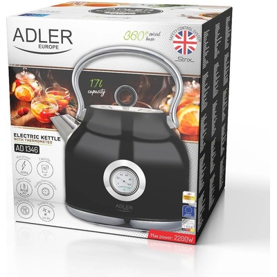 Adler Електрическа кана с термометър 1 (Adler 1346 Black)
