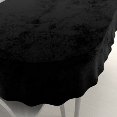 Biante Zamatový oválny obrus Velvet Prémium SVP-041 Čierny 120x160 cm