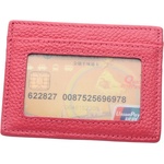  Розов картодържач от естествена кожа