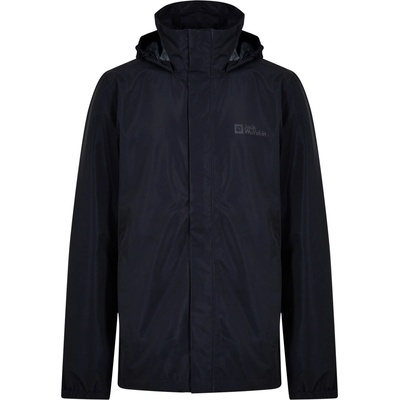 Jack Wolfskin Men's Stormy 2L Waterproof Long Sleeve Rain Anorak - Black