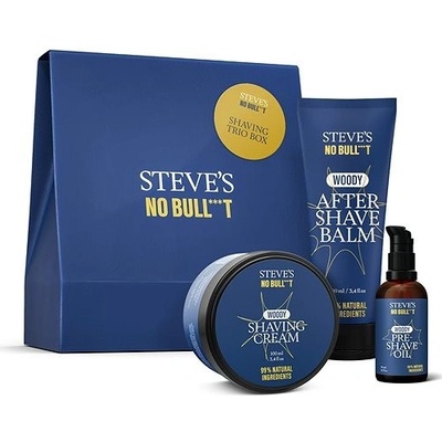 Steves No Bull***t Sandalwood krém na holenie 100 ml + balzam po holení 100 ml + olej pred holením 50 ml