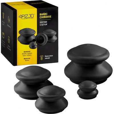 4FIZJO Čínske gumené banky 4 ks. - čierne