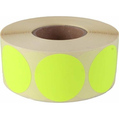Etikety, 38 mm kruh, 1000 etikiet kotúč, citrónovo žlté
