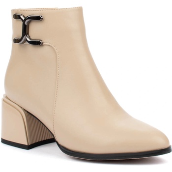 Image 1 of Дамски боти от еко кожа в бежово с катарама