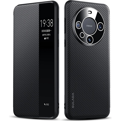 Huawei Калъф SULADA Kevlar за Huawei Mate 60 - смарт капак с прозорец, кожена текстура и магнитна функция, различни цветове