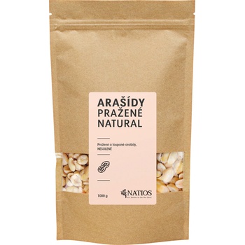 Natios Arašidy pražené a lúpané Nesolené 1000 g