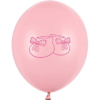 Party Deco Латексови Балони Пастел, Розово, Бебешки Пантофки 30см - (1 пакет / 6 бр. )