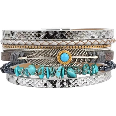 Gaira náramok Boho 3157 šedá