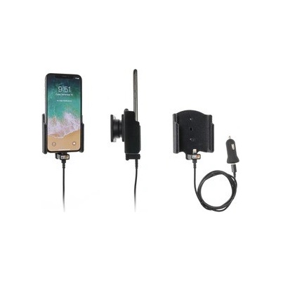 Brodit držák do auta na Apple iPhone Xs/X bez pouzdra, s nabíjením z cig. zapalovače/USB, samet 521997