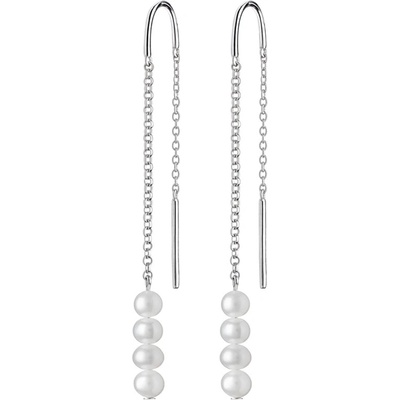 Gaura Pearls stříbrné s řiční perlou Lueren SK20208E Bílá