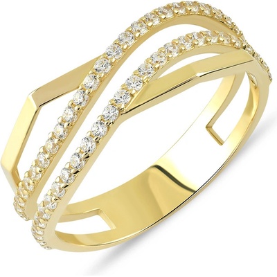 Lillian Vassago Nápaditý zlatý prsten se zirkony LLV06 GR051