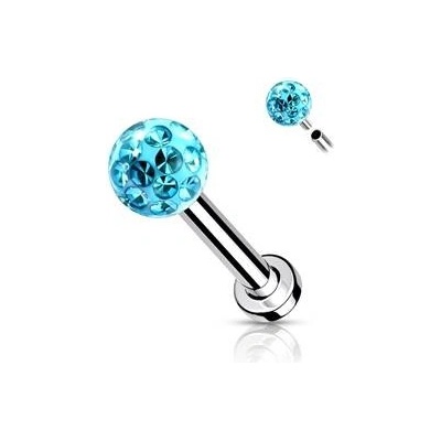 Šperky4U piercing do brady cartilage s kamínky LB1089-1208-Q