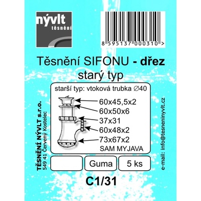 Sada těsnění k dřezovému sifon (starý tyP) – Zboží Mobilmania