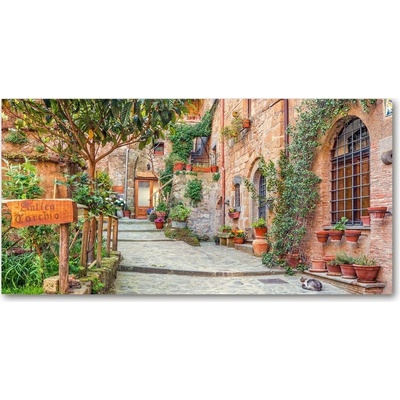Foto obraz sklo tvrzené talianske uličky 100x50 cm